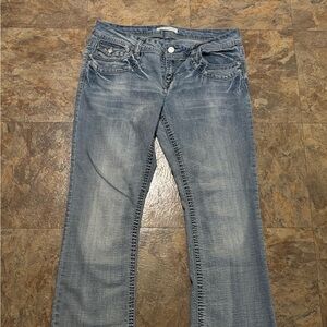 Cute Flared y2k Embroidered Jeans